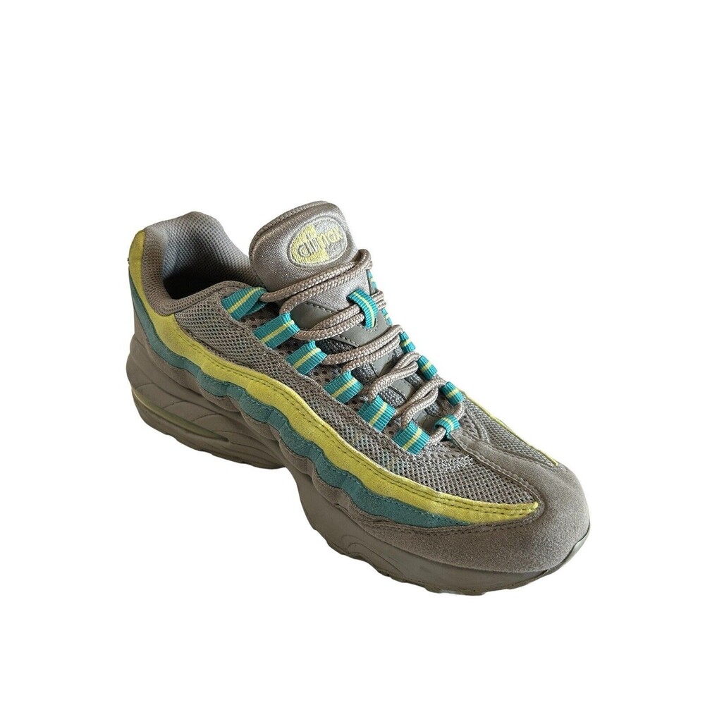 Nike Air Max '95 Womens 7.5  Gray Yellow Blue  Retro Running Athletic Sneake…